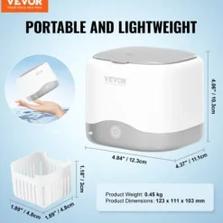 Ultraljudsprotesrengörare, 123x111x103 mm, Vit, UV-sterilisering