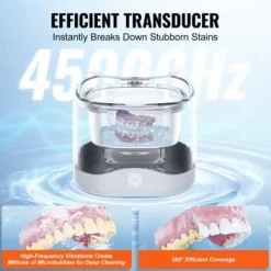 Ultraljudsprotesrengörare, 123x111x103 mm, Vit, UV-sterilisering