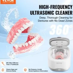 Ultraljudsprotesrengörare, 123x111x103 mm, Vit, UV-sterilisering