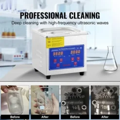 Ultraljudsrenare 1,3 l professionell med digital ultraljudsdisplay