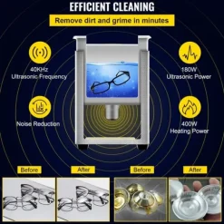 Ultraljudsrenare 6L, 400W med värme och timer för smycken, effektiv rengöring