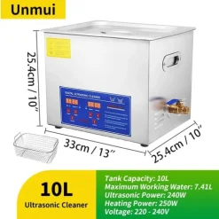 Ultraljudsrengörare, Digital Kontroll, Mångsidiga Tillämpningar,10L-240W-220V, EU