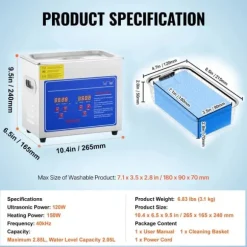 Ultraljudsrengörare, Djup rengöring, Användarvänlig design,3L