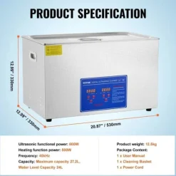 Ultraljudsrengörare, 40kHz Djup rengöring, Digital kontrollpanel,30L JPS-100A