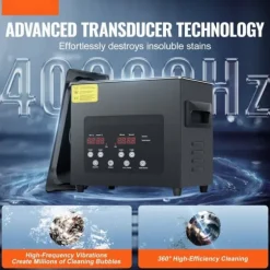 Ultraljudsrengörare 3L, Rengöringsmaskin, med korgvärmare och timer 120W