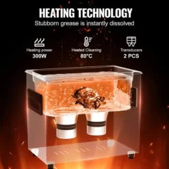 Ultraljudsrengörare 3L, Rengöringsmaskin, med korgvärmare och timer 120W