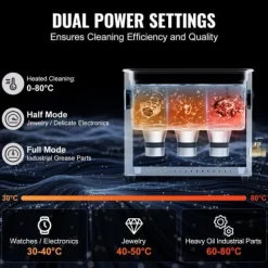 Ultraljudsrengörare 6L, Rengöringsmaskin med Korgvärmare och Timer, 180W Effekt