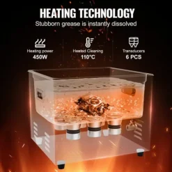 Ultraljudsrengörare 15L, värmetimer, digital ljudmaskin, effektiv rengöring, användarvänlig design, för hem och verkstad