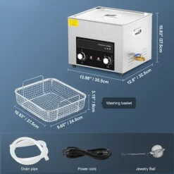 Ultraljudsrengörare 15L, värmetimer, digital ljudmaskin, effektiv rengöring, användarvänlig design, för hem och verkstad