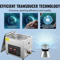 Ultraljudsrengörare med digital timer & värmare, professionell för smycken, rostfritt stål, 10L, för glasögon, klockor och kretskort.