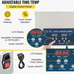 Ultraljudsrengörare med värmare 22L, Dubbel frekvens, för smycken och glasögon, effektiv rengöring, kompakt design