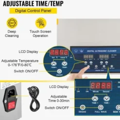 Ultraljudsrengörare 53x33x27,5 cm 22L rostfritt stål