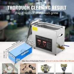 Ultraljudsrengörare 32,5x17,5x27,5 cm rostfritt stål uppvärmd rengöringsmaskin