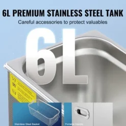 Ultraljudsrengörare 32,5x17,5x27,5 cm rostfritt stål uppvärmd rengöringsmaskin