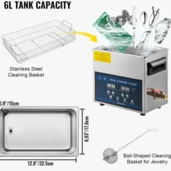 Ultraljudsrengörare 32x17.8x31.2 cm rostfritt stål dubbelfrekvens