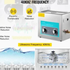 Ultraljudsrengörare 33x18x28,5 cm 6,5L rostfritt stål