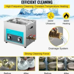 Ultraljudsrengörare 32,5x26,5x28 cm rostfritt stål smyckesrengöring
