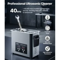 Ultraljudsrengörare, 38x18x29,5 cm, rostfritt stål