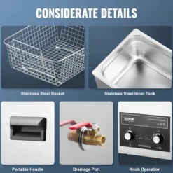 Ultraljudsrengörare 328x268x292 mm 10L rostfritt stål