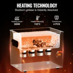 Ultraljudsrengörare 328x268x292 mm 10L rostfritt stål