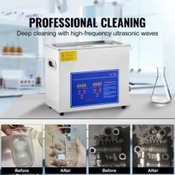 Ultraljudsrengöringsmaskin, 6L kapacitet, ultraljudseffekt 180W, värmeeffekt 300W, 40kHz frekvens, spänning 220V