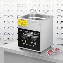 Ultraljudsrengöringsmaskin 2L för smycken, rostfritt stål, effektiv rengöring, kompakta mått