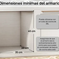 Underbänks sopkärl - Utdragbar källsorteringshink - 2 avtagbara behållare - 20L+10L - Mjukt glid på skenor - Lock med diamantmönster - Grå