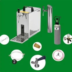 Underräknare komplett set Öltapp, öldispenser, ölmaskin, ölautomat PYGMY 25 1-sidigt torrkylare, 35 liter / h, inkl dispenser, Green LIne, KEG:Type M | CDON