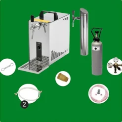 Underräknare komplett set Öltapp, öldispenser, ölmaskin, ölautomat PYGMY 25 1-sidigt torrkylare, 35 liter / h, inkl dispenser, Green LIne, KEG:Type M | CDON