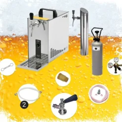 Underräknare komplett set, Öltapp, PYGMY 25 LE, 1-sidigt torrkylare, 30 liter / h, inkl dispenser, Green Line, KEG:Type A