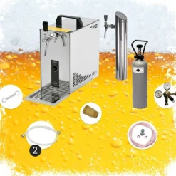 Underräknare komplett set, Öltapp, PYGMY 25 LE, 1-sidigt torrkylare, 30 liter / h, inkl dispenser, Green Line, KEG:Type A