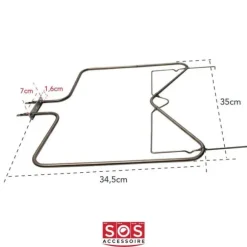 Undervärmeelement 230V - 1150 W för ugn - Whirlpool spis - Bauknecht - Ikea - Ignis