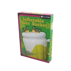 Uppblåsbar iskubshink i form av en ölmugg * Mått: 44 x 42 x 32 cm * Kapacitet: 10 L * Material: plast...