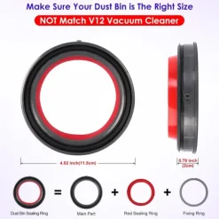 Uppgraderad dammbehållare tätningsring set kompatibelt med Dyson V11/V15 Gen5/SV-serien (inkl. T8 skruvmejsel)