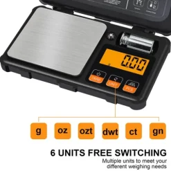 Uppladdningsbar digital fickvåg 200 g/0.01 g
