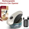 Uppladdningsbar elektrisk burkeöppnare, enkel slät kant händer fria med magnetisk täckningsfångst för kök och seniorer Artrit