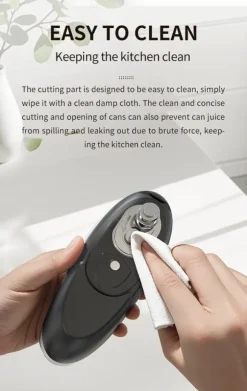 Uppladdningsbar elektrisk burkeöppnare, enkel slät kant händer fria med magnetisk täckningsfångst för kök och seniorer Artrit