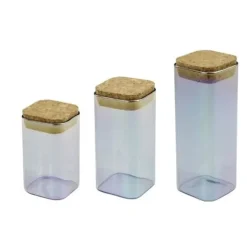 Uppsättning med 3 Burkar Fackelmann Tasty Green Grön 450 ml 3 Delar