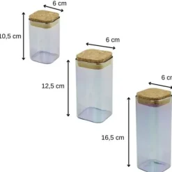 Uppsättning med 3 Burkar Fackelmann Tasty Green Grön 450 ml 3 Delar