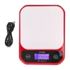 USB-laddningsvåg Vattentät köksvåg för bakning och mat Elektrisk viktmätning Röd 10kg/1g