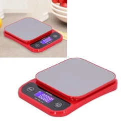 USB-laddningsvåg Vattentät köksvåg för bakning och mat Elektrisk viktmätning Röd 10kg/1g