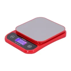 USB-laddningsvåg Vattentät köksvåg för bakning och mat Elektrisk viktmätning Röd 10kg/1g
