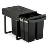 Utdragbar avfallsbehållare, 41,3x34x51,8 cm, Svart