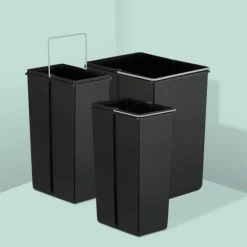 Utdragbar avfallsbehållare, 41,3x34x51,8 cm, Svart