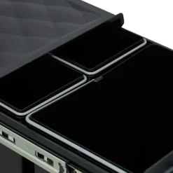 Utdragbar avfallsbehållare, 41,3x34x51,8 cm, Svart