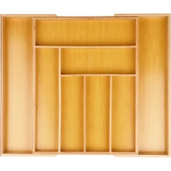 Utdragbar besticklåda i bambu 35,5-54,5x45,5 cm