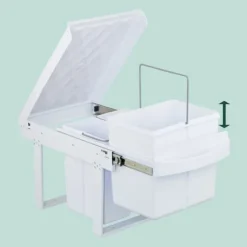 Utdragbar soptunna, 41,3x34x51,8 cm, Vit