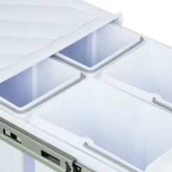 Utdragbar soptunna, 41,3x34x51,8 cm, Vit