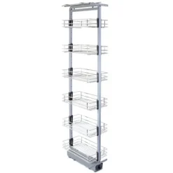 Utdragbart Köksskafferi med Justerbar Höjd– 46 cm (D) x 170-195 cm (H) | Mjuk stängning | MonsterShop