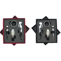 Utsökt svart vinöppnarset - rostfritt korkskruvskit i rostfritt stål för hem-, bar- och restaurangpresenter